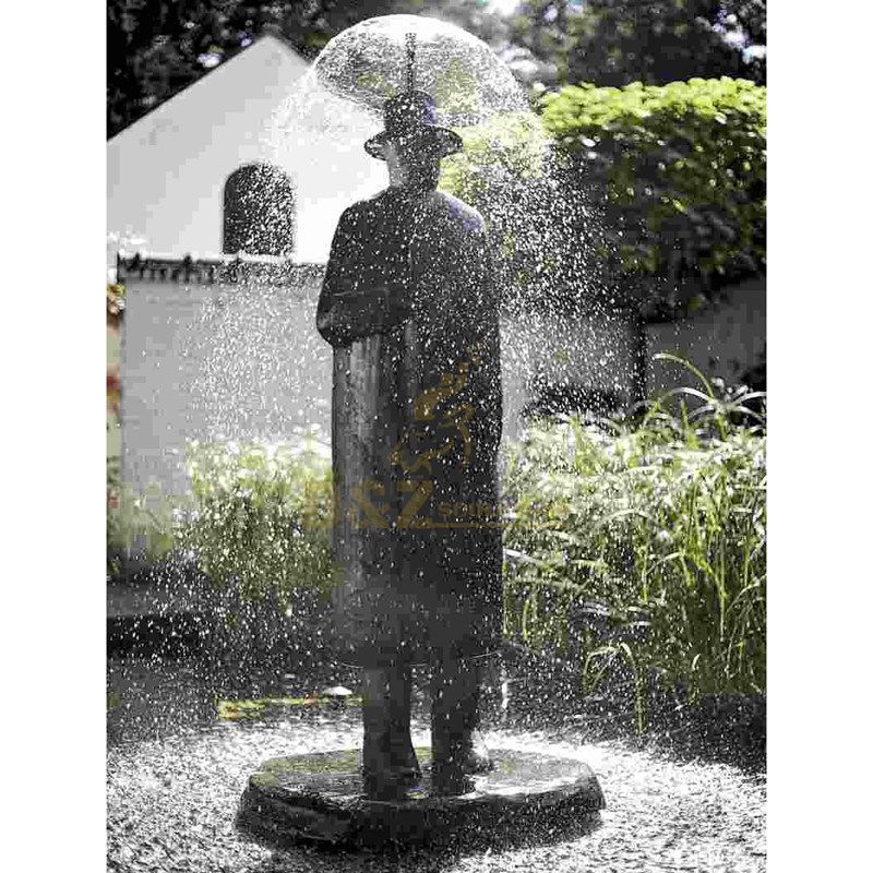 Bronze Abstract Umbrella Fountain Sculpture Attractive Statue