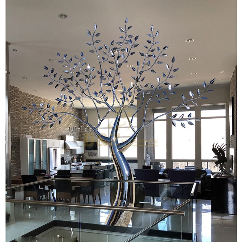 Public Art Metal Stainless Steel Tree Sculpture