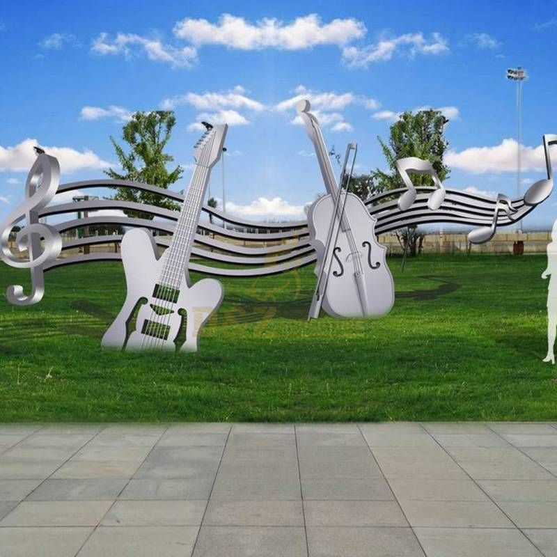 New Design Large Outdoor Stainless Steel Musical Instrument Sculpture