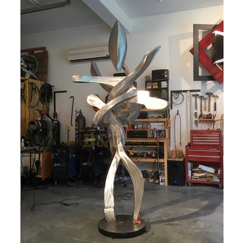 Brushed Stainless Steel Modern Abstract Sculpture
