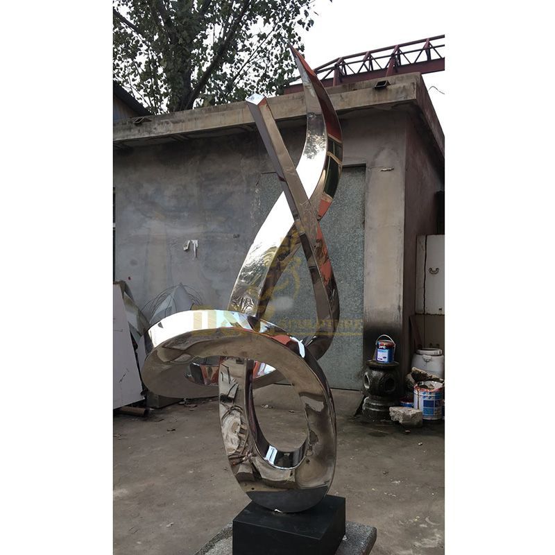 Modern Polished Mirror Stainless Steel Outdoor Sculpture
