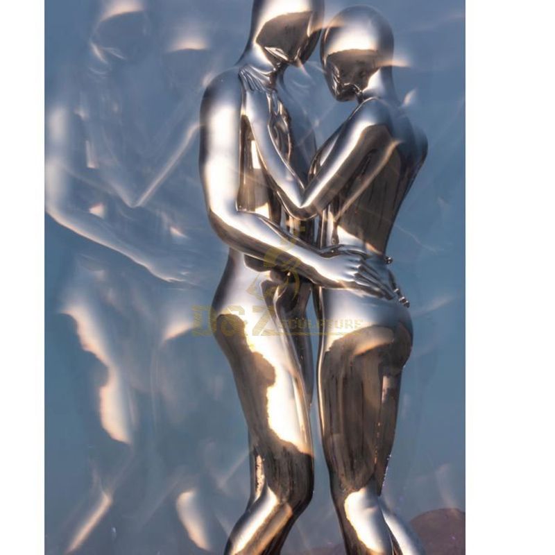 Famous Wall Couple Stainless Steel Love Hug Sculpture