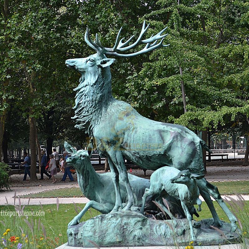 Outdoor Decoration Customized Size Shining Bronze Antelope Sculpture