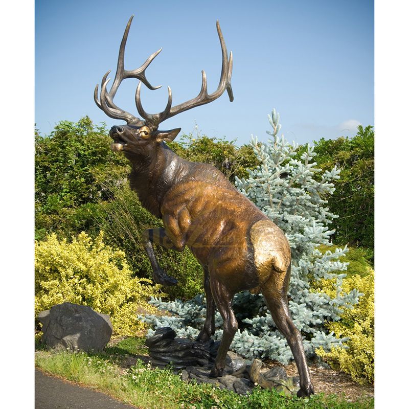 Life Size Walking Bronze Tibetan Antelope Sculpture Goat Statue