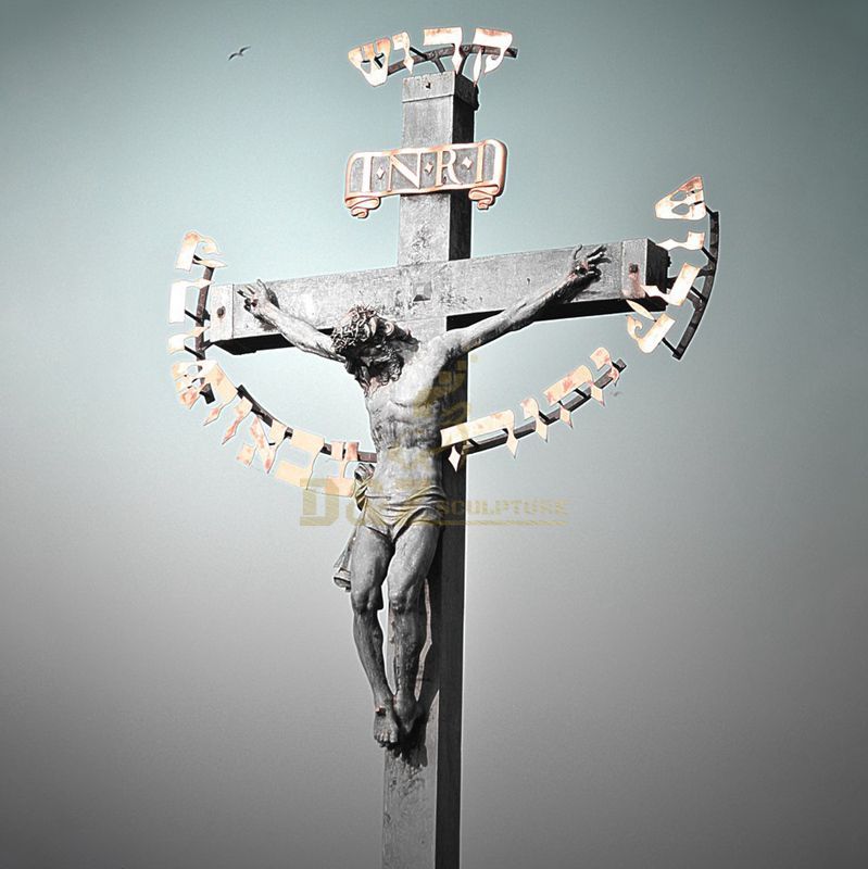 Orthodox Church Metal Cross Lord Jesus Christ Statue