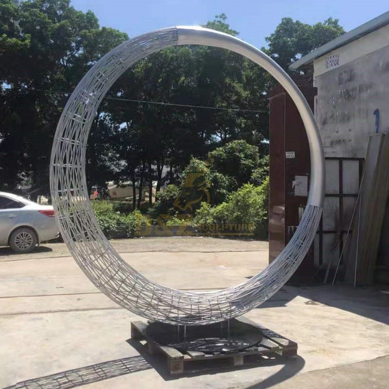 Home decoration metal stainless steel circle design sculpture