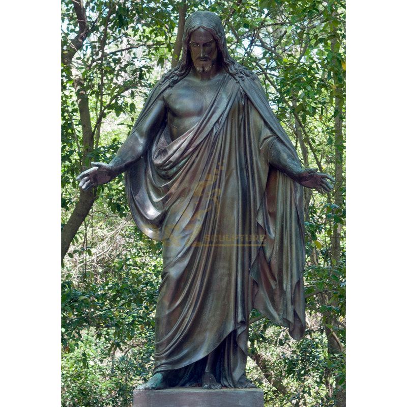 Outdoor Use Bronze Life Size Christian Jesus With Bible Statue