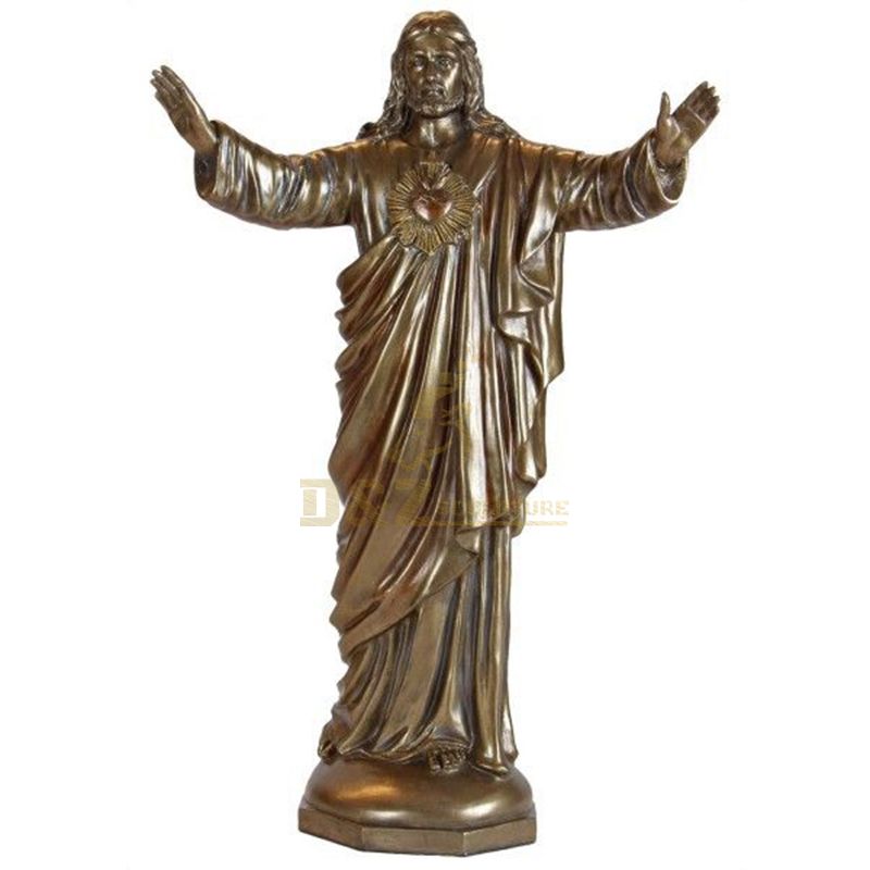 Home Decoration Life Size Bronze Jesus With Sacred Heart Sculpture