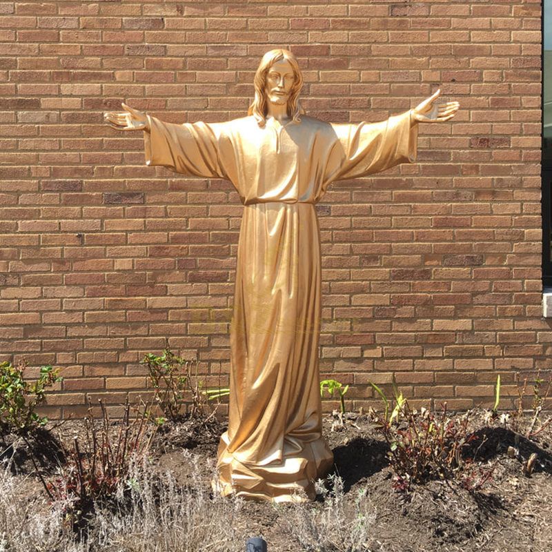 Antique Large Bronze Jesus Statue On The Cross For Home Decoration