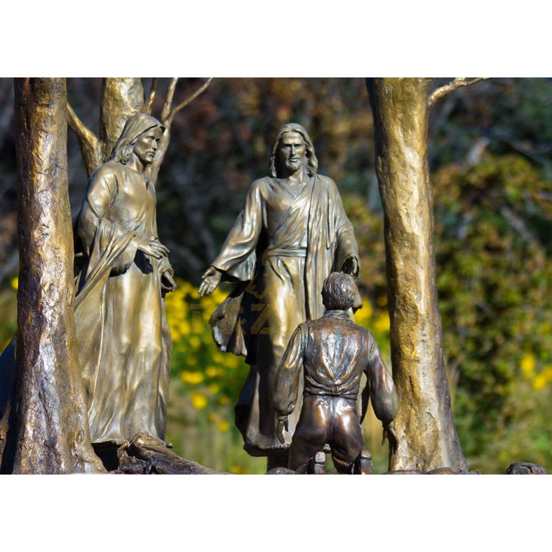 Hot Sale Outdoor Religious Church Decor Bronze Jesus With Little Boy And Girl Sculpture