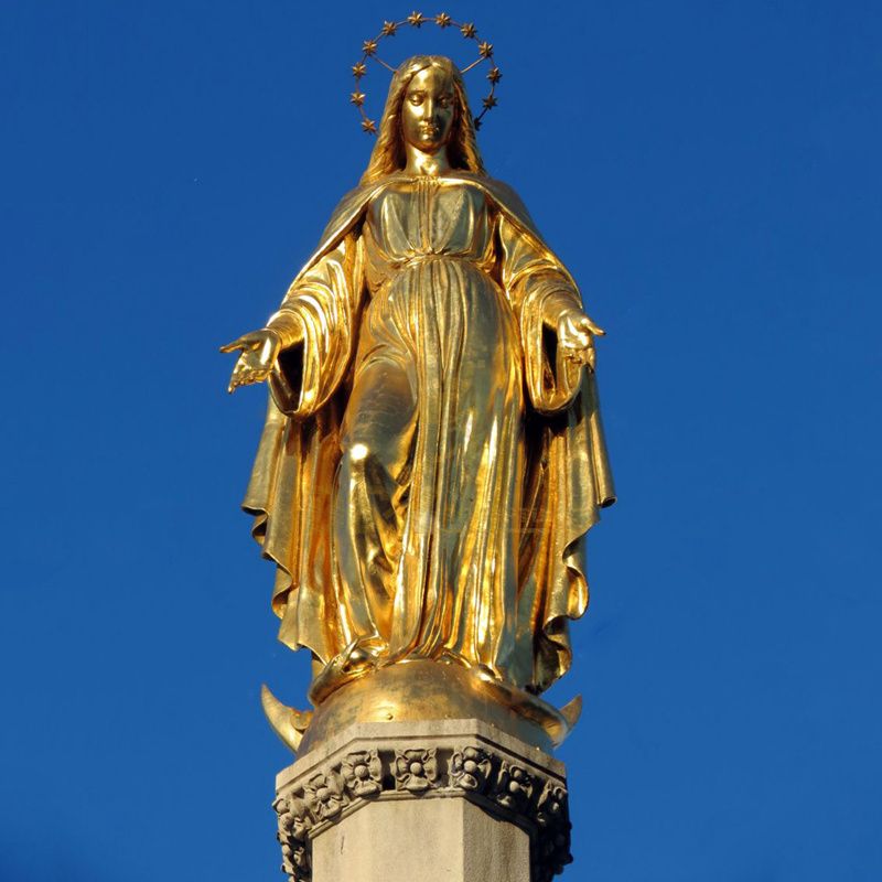 Factory Supply Life Size Bronze Brass Mary Sculpture