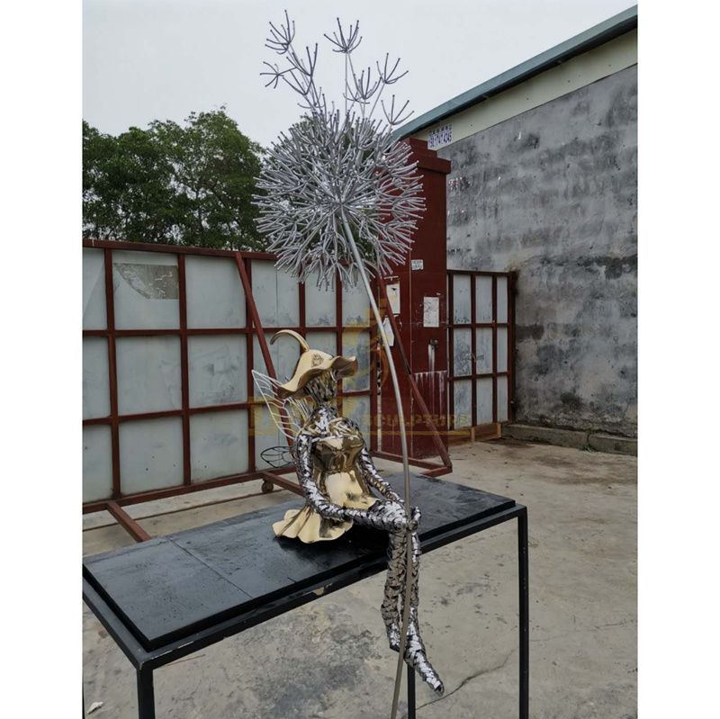 Stainless steel Dandelion sculpture for Landscape Decoration