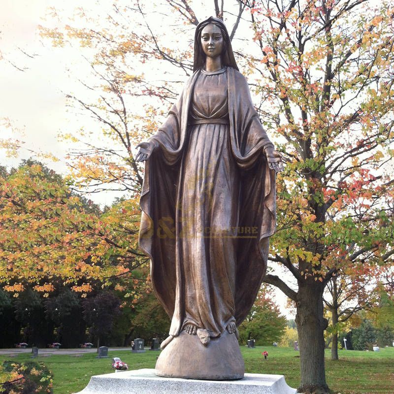 Exquisite Life Size Garden Decoration Mary Bronze Catholic Statue