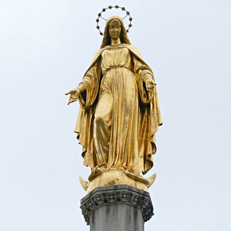 Exquisite Life Size Garden Decoration Mary Bronze Catholic Statue