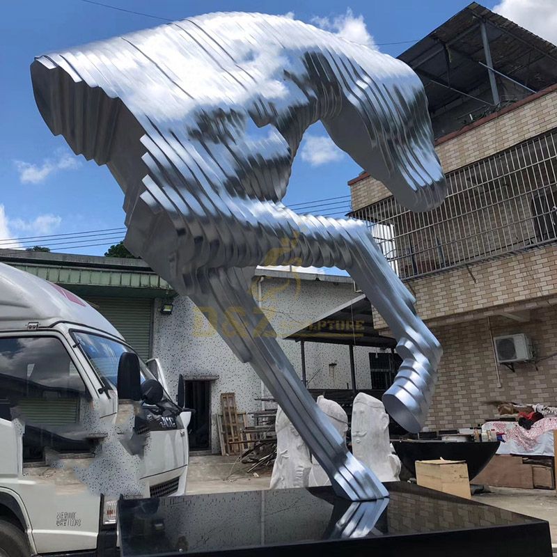 Modern Art Stainless Steel Horse Head Statue Outdoor Sculpture