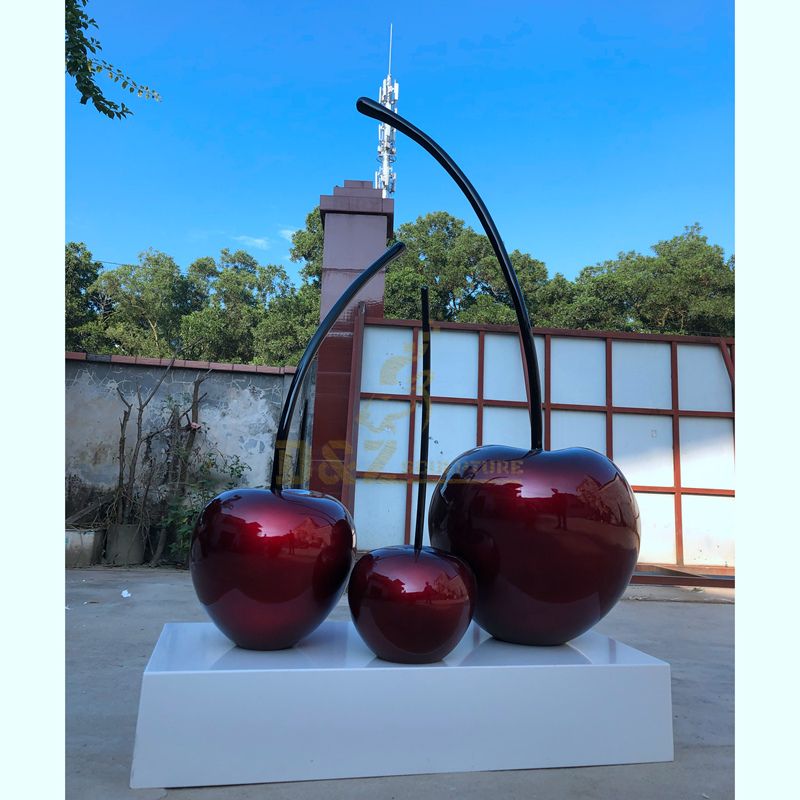 Garden Decorative Metal Stainless Steel Cherry Sculpture