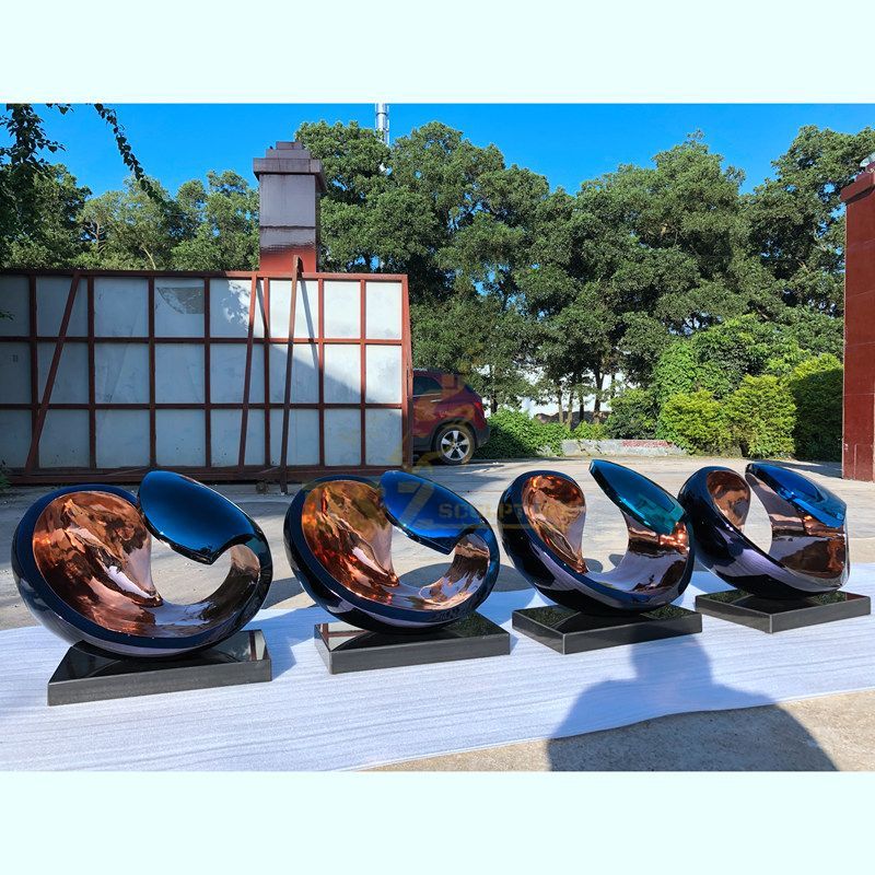 Outdoor Large Mirror Polished Abstract Stainless Steel Sculpture