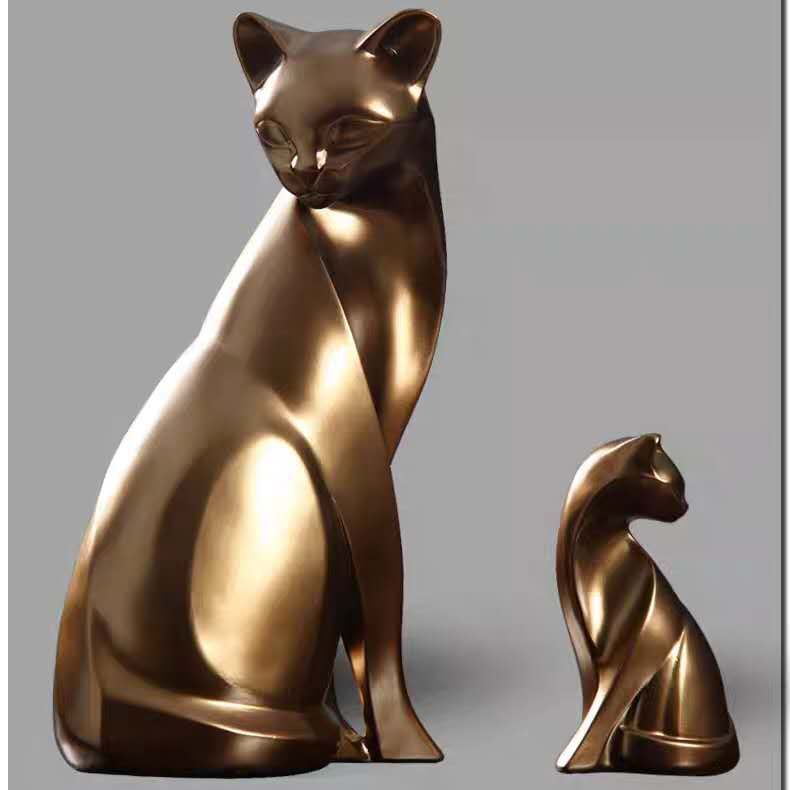 Animal Statue Metal Cat Sculpture Stainless Steel Cat Sculpture