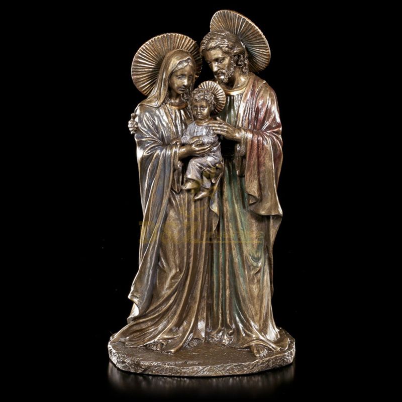 Religious Casting Bronze Jesus Statue Of Holy Family