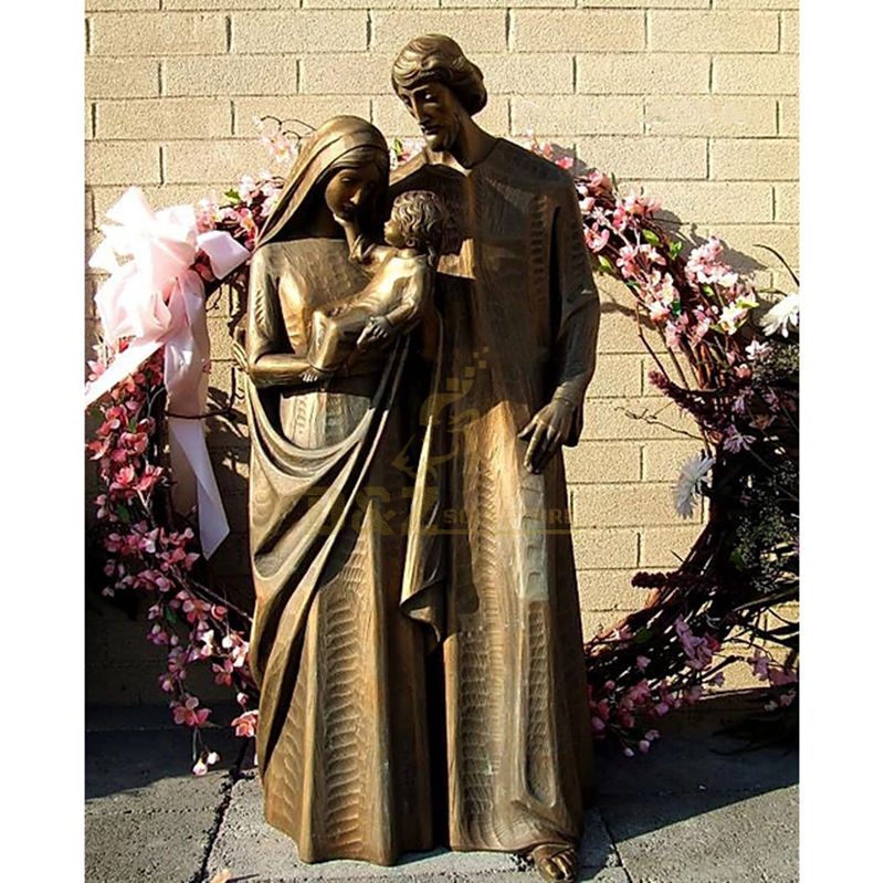 Famous Christian Life Size Bronze Holy Family Celebrate Jesus' Birth Statue