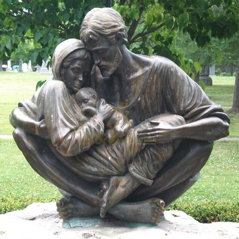 Art Figures Decoration Outdoor Holy Family Large Size Metal Sculpture For Garden