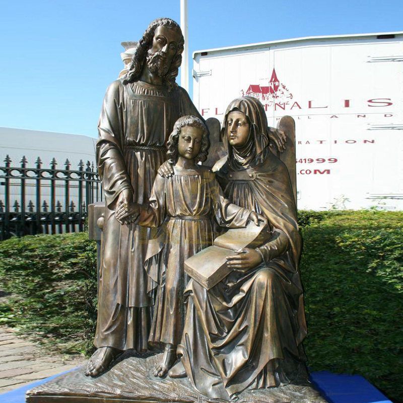 Religious Life Size Bronze Holy Family Statue