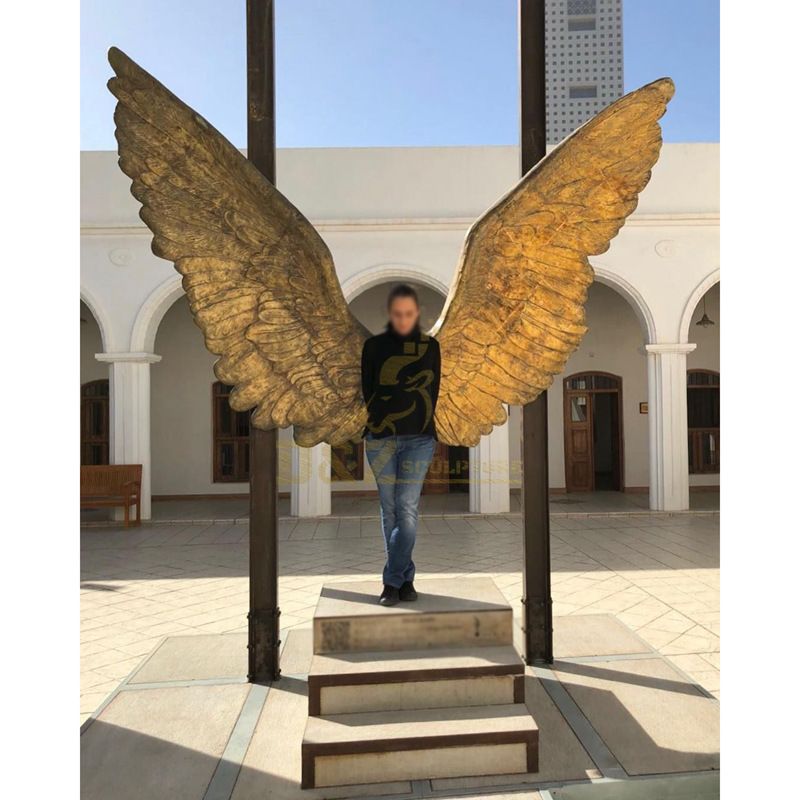Abstract Sculpture Life Size Angel  With Bronze Wings Statue