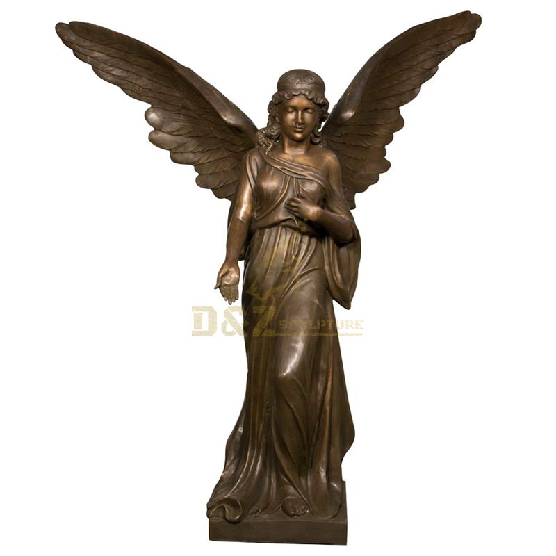 Abstract Sculpture Life Size Angel  With Bronze Wings Statue