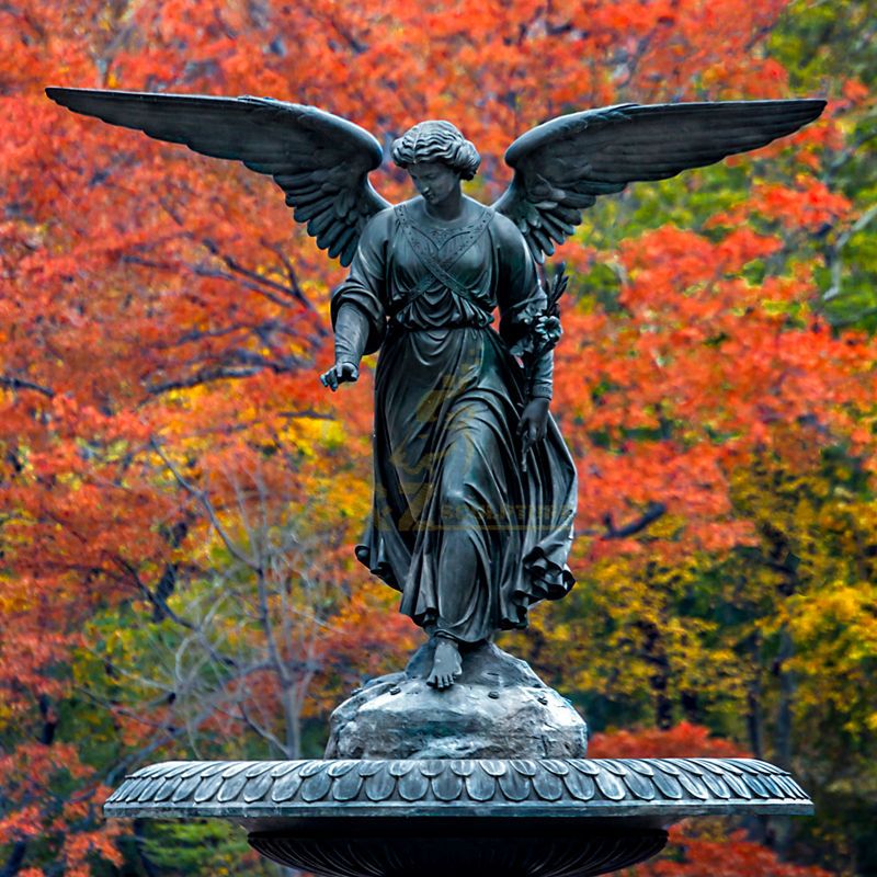 Abstract Sculpture Life Size Angel  With Bronze Wings Statue