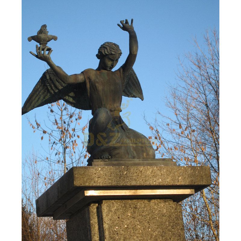 Famous Sitting Angel Statue Antique Bronze Sculptures