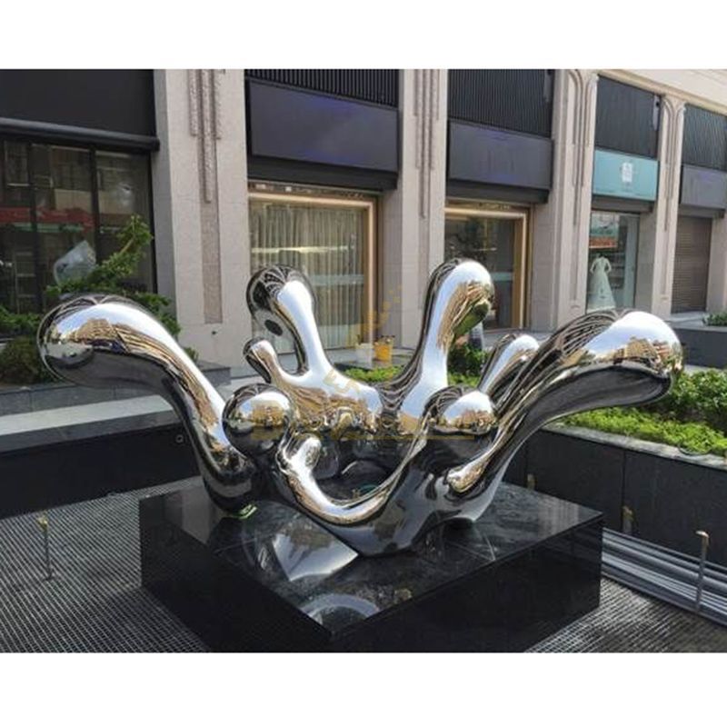 Large Mirror Polishing Stainless Steel Water Drop Sculpture