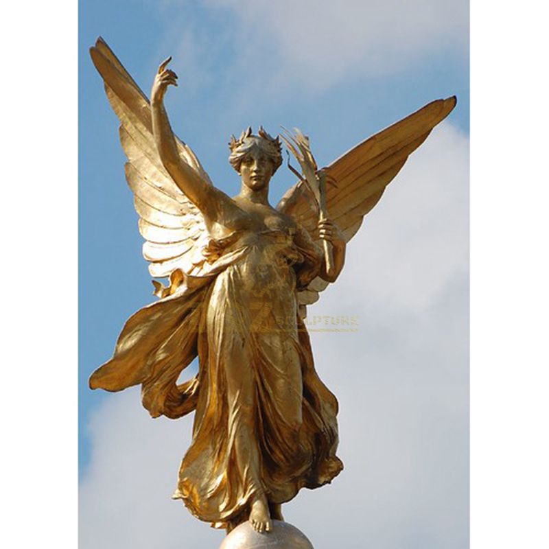 Large Outside Metal Crafts Bronze Winged Angel Statue