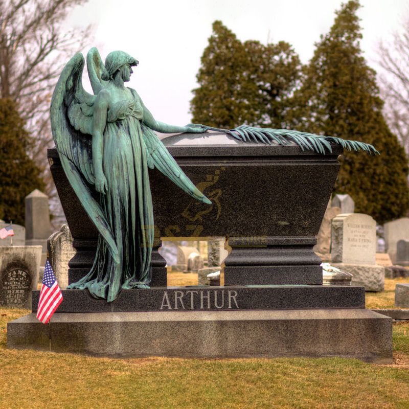 Metal Craft Bronze Weeping Angel Tombstone For Sale