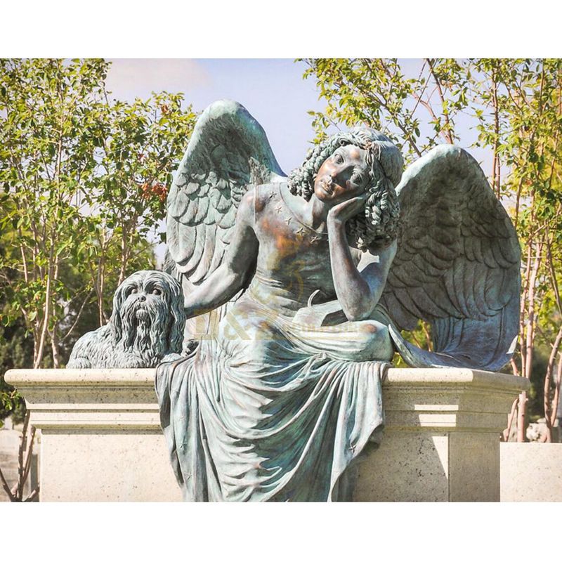 Metal Craft Bronze Weeping Angel Tombstone For Sale