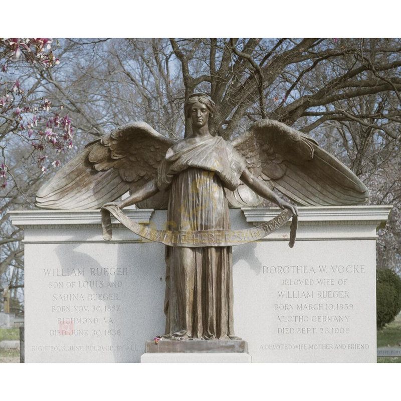 Metal Craft Bronze Weeping Angel Tombstone For Sale