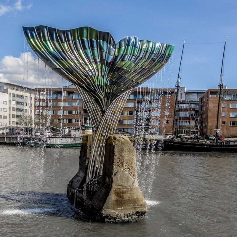 Large Outdoor Stainless Steel Metal Water Fountain Sculpture