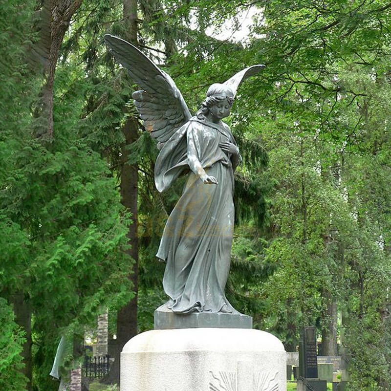 Life Size Religious Winged Bronze Angel Statue For Sale