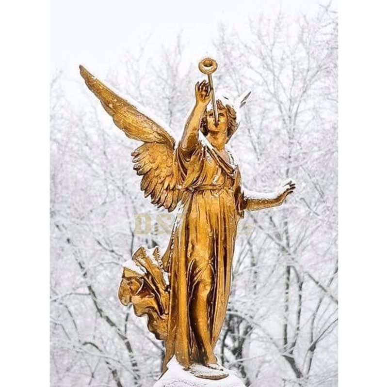 Bronze Brass Angel With Big Wings Statue