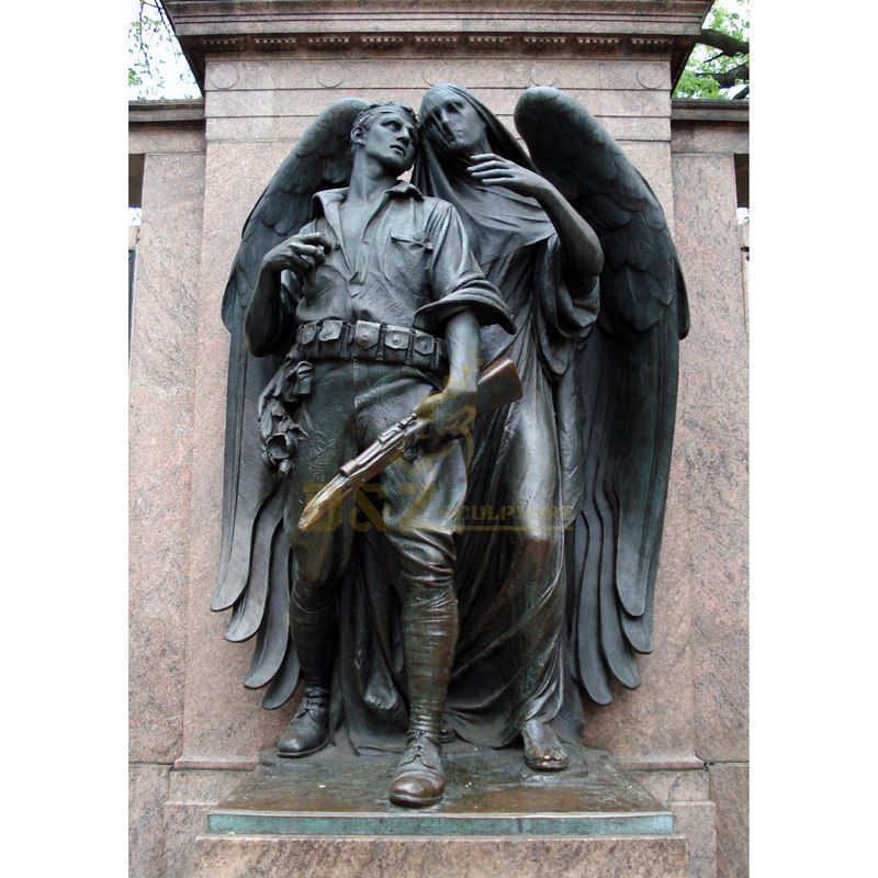 Metal Craft Bronze Winged Angel Statue