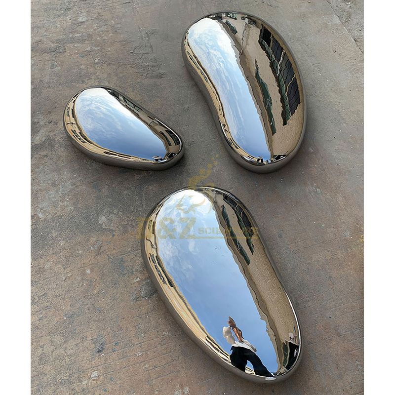 Stainless Steel Outdoor Polished Modern Rock Sculpture