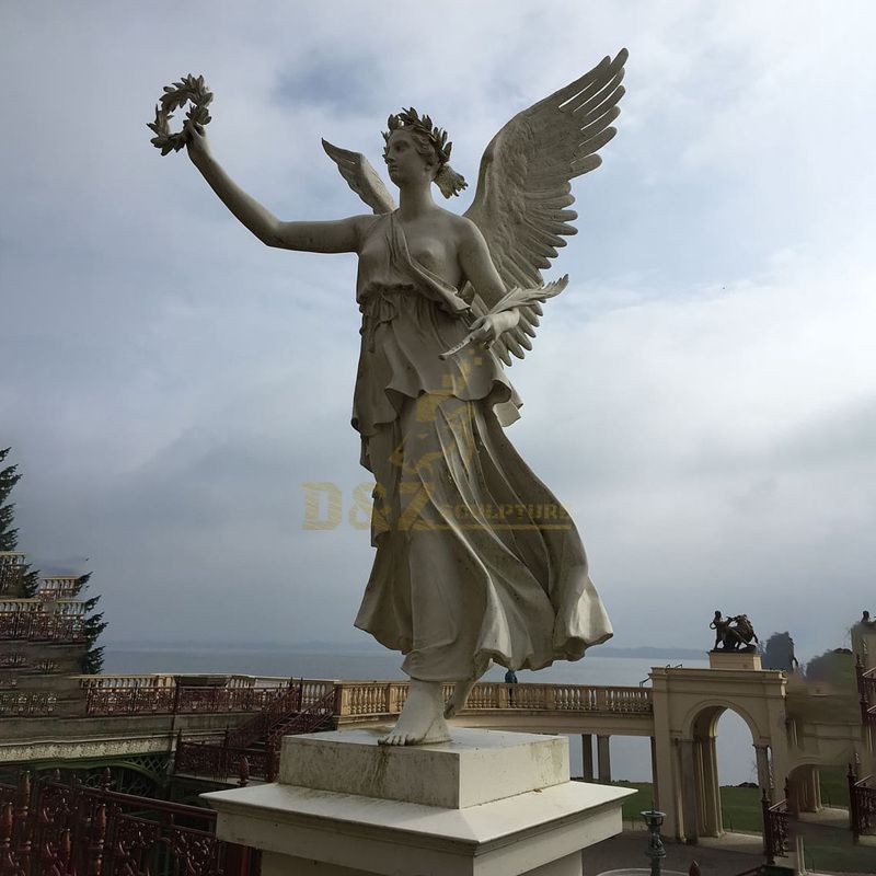 Angel Wing Female Figure Statue Bronze Statues With Garland