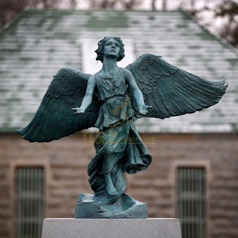 Life Size Bronze Winged Angel Boy Sculpture