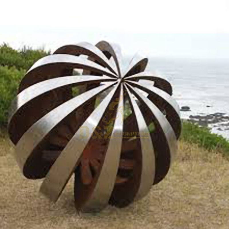 Modern Art Stainless Steel Hollow Ball Sculpture