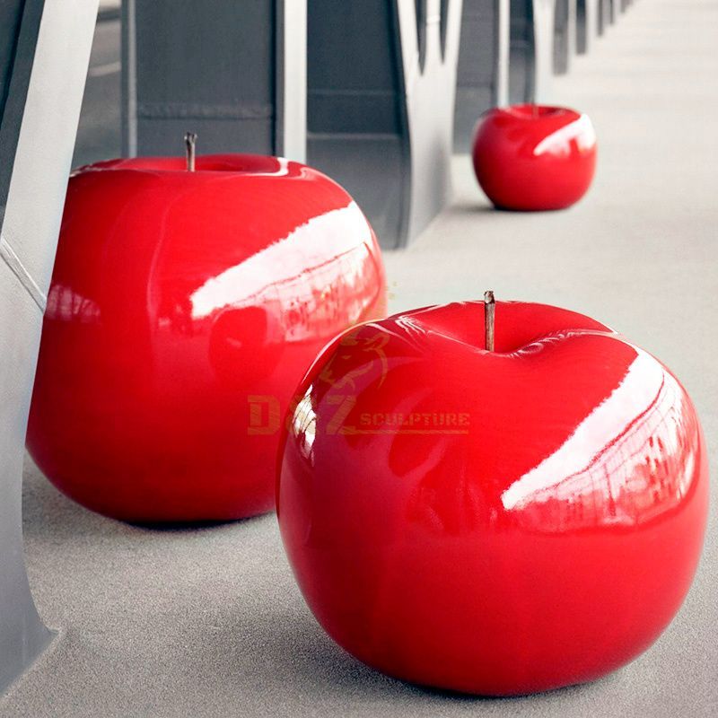 Large Decor Apple Sculpture Landscape Stainless Steel Sculpture Outdoor