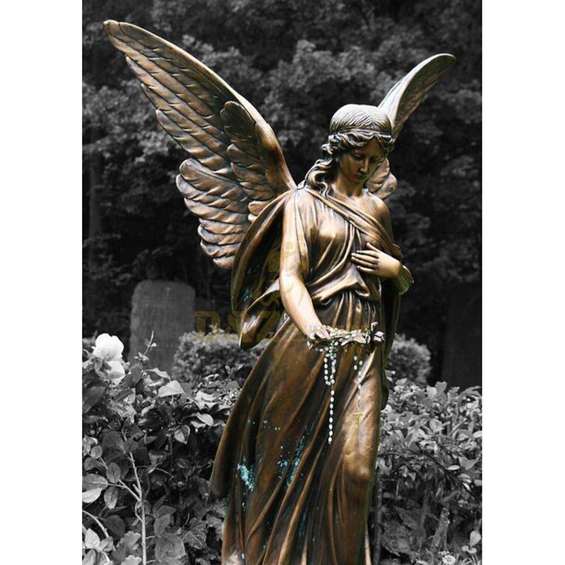 Large Outside Metal Crafts Bronze Winged Angel Statue