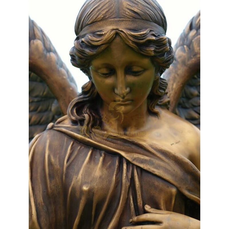 Large Outside Metal Crafts Bronze Winged Angel Statue