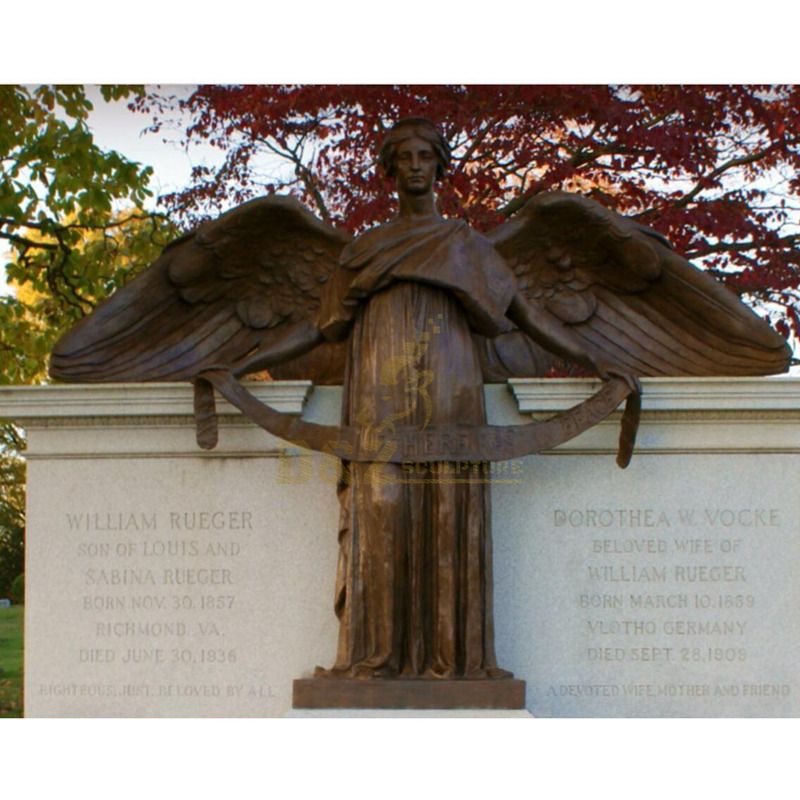 Large Copper Bronze Weeping Angel Urn Figurine Statue Sculpture