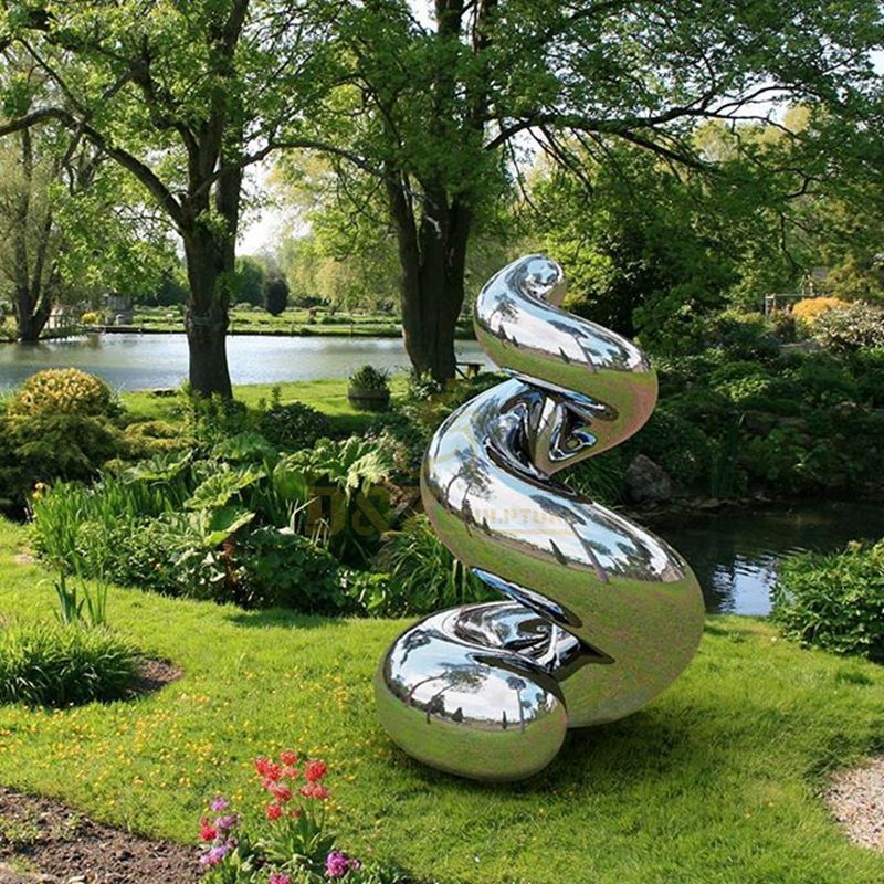 stainless steel polished mirror modern art sculpture