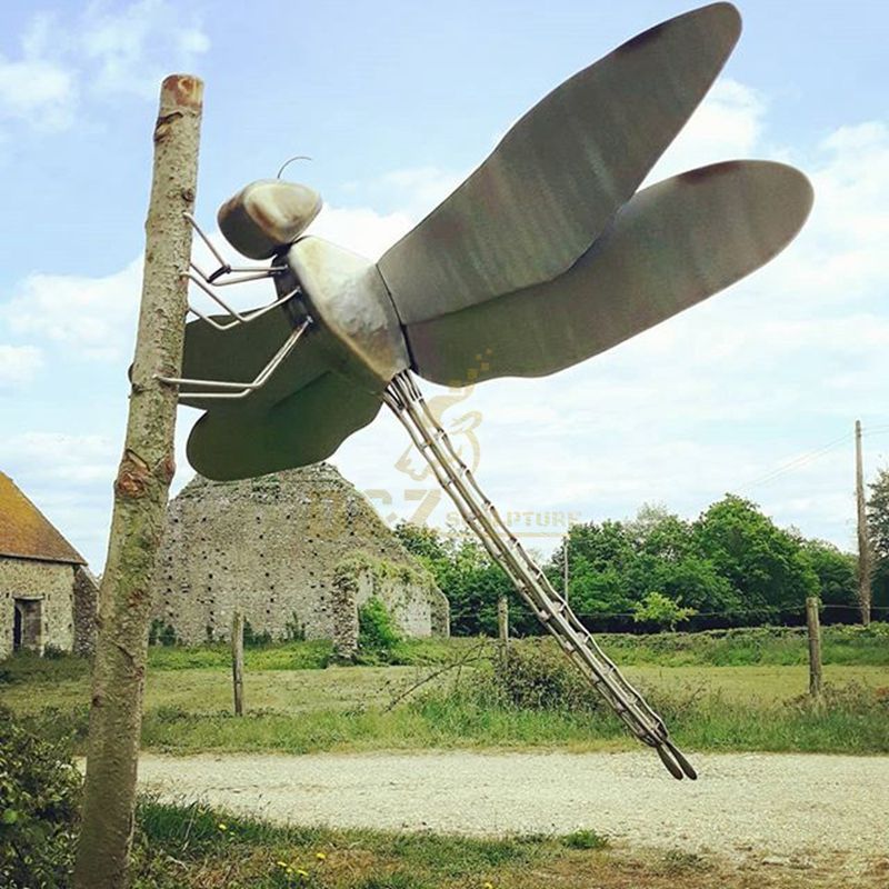 Exquisite Stainless Steel Dragonfly Sculpture