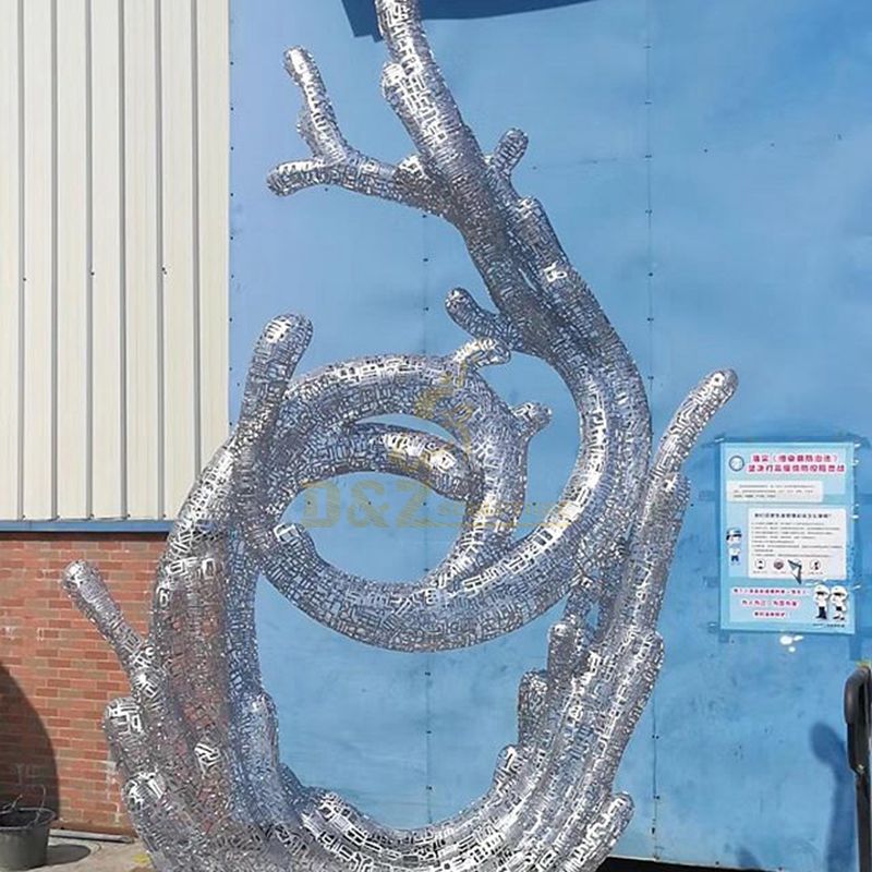 Outdoor Hollow Stainless Steel Spray Sculpture